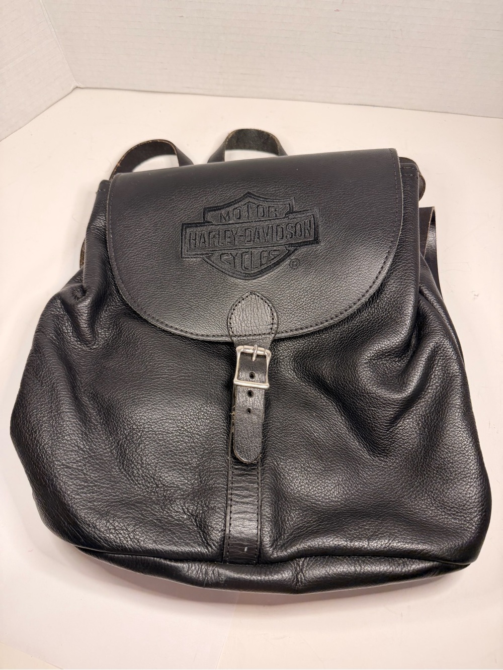 Harley-Davidson Black
Leather Backpack Logo Bag